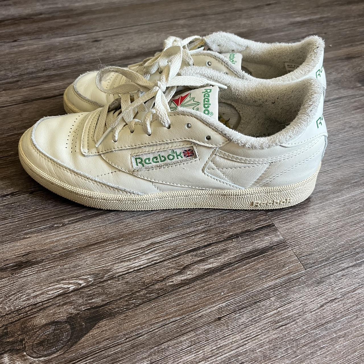 Reebok Women's White and Cream Trainers | Depop