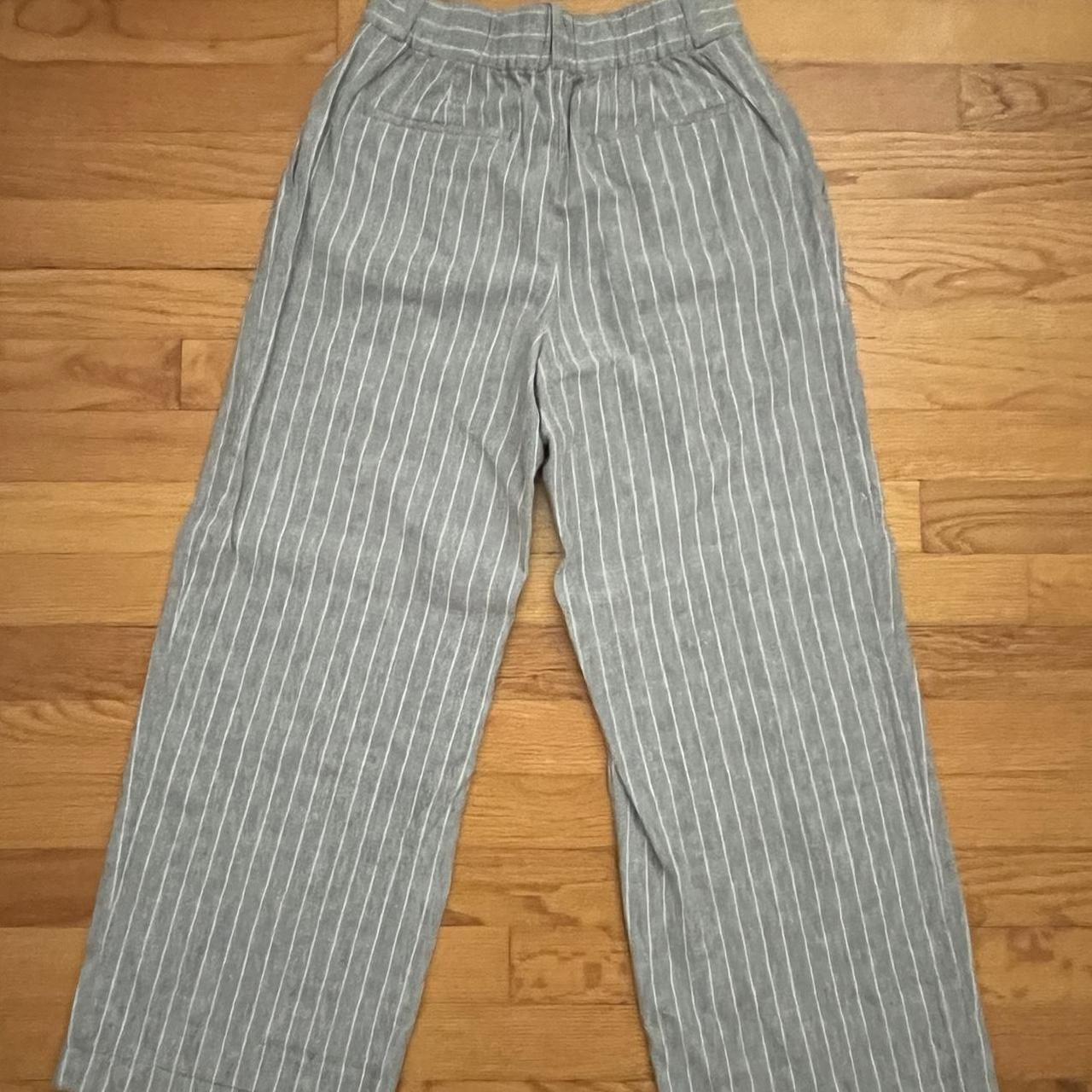 striped pants from Uniqlo, only worn a couple of... - Depop