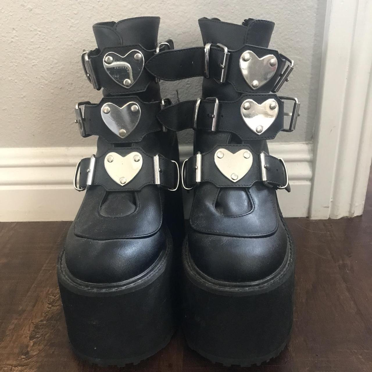 Demonia Swing-105 Heart boots size 7 in good... - Depop
