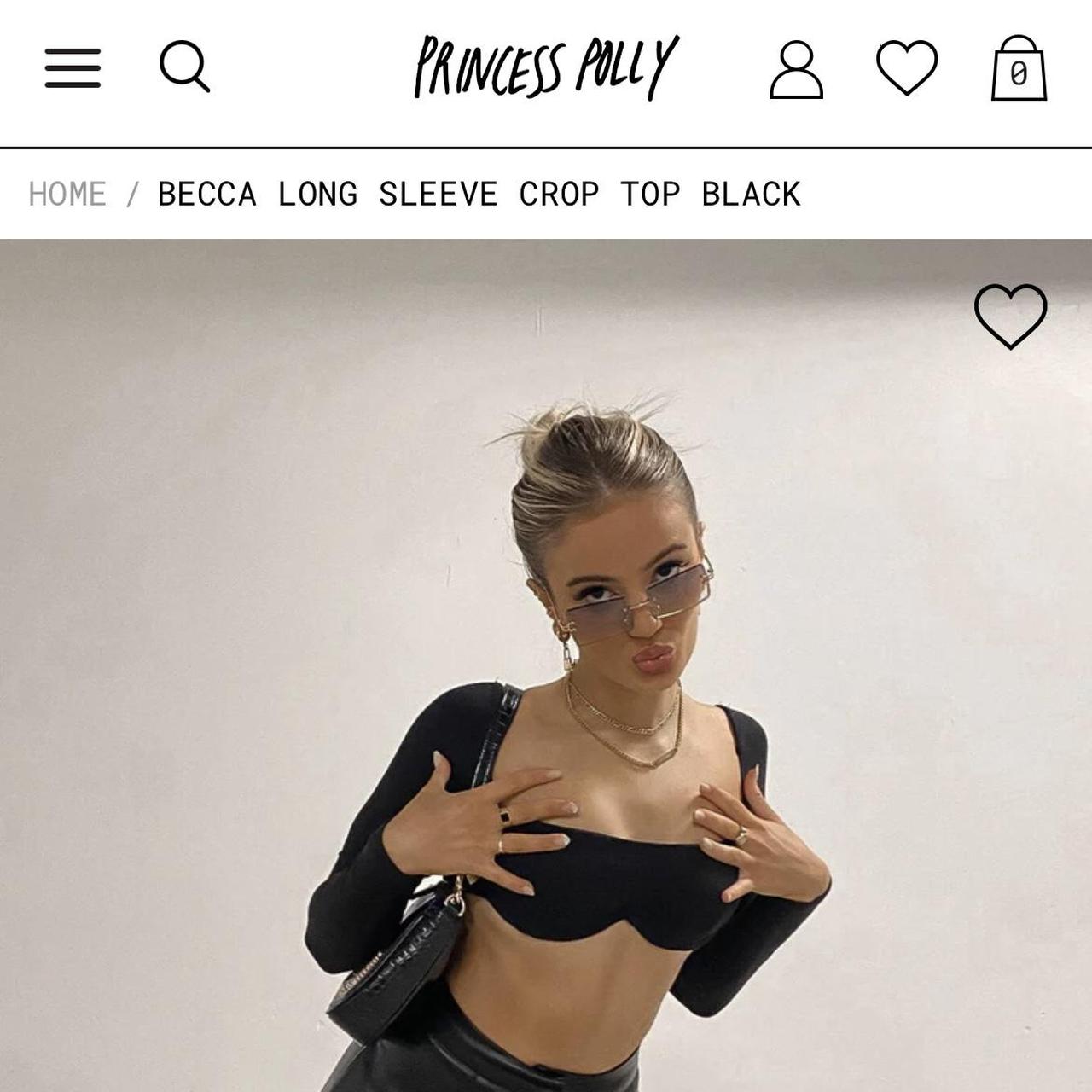 Becca Long Sleeve Crop Top Black
