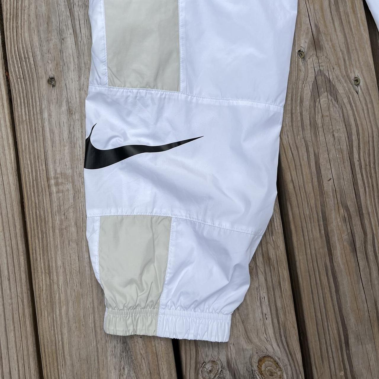 Nike windbreaker pants white jogger style nike... Depop