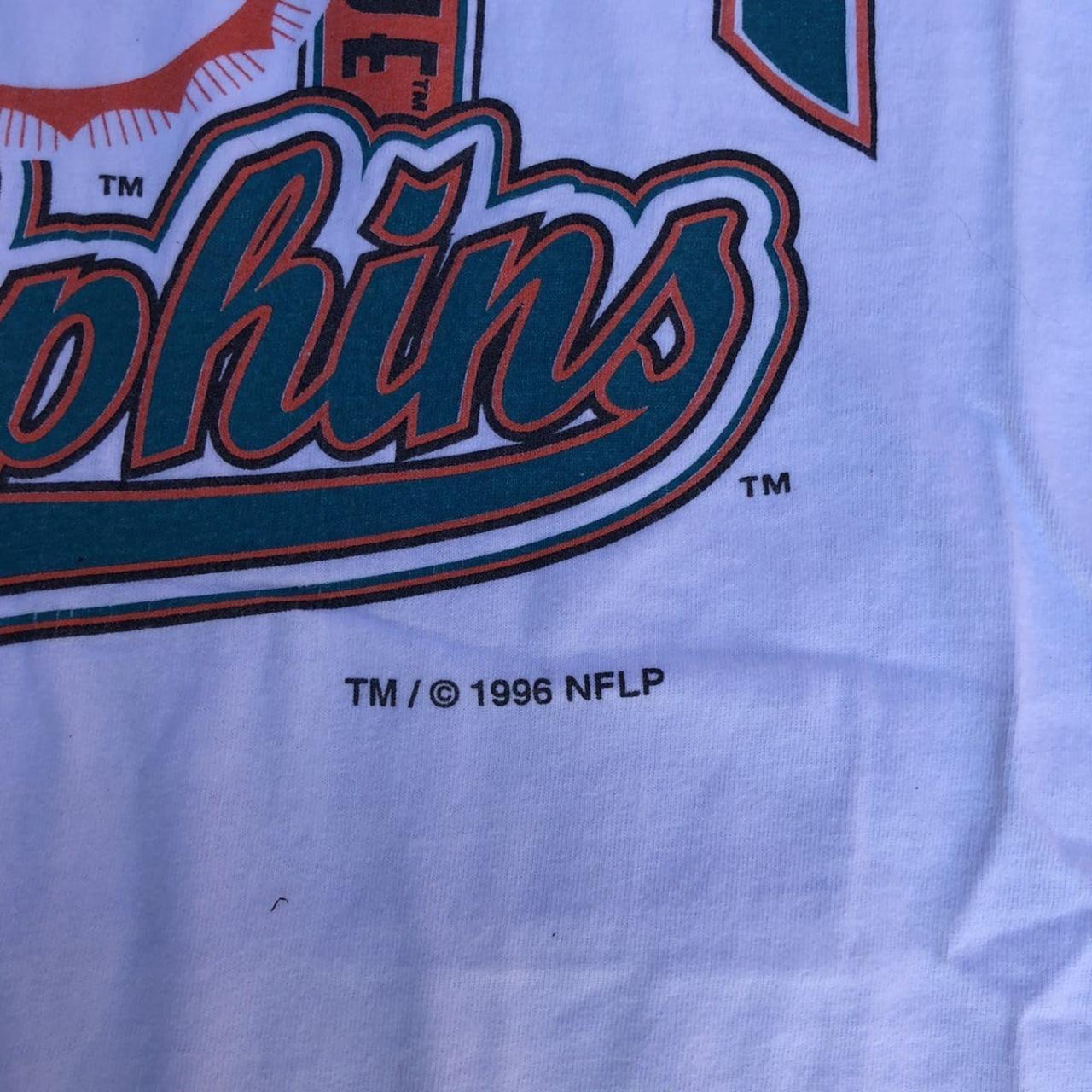 Vintage Logo 7 Miami Dolphins sweatshirt in white. - Depop