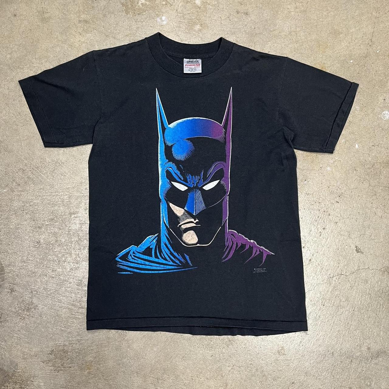 Vintage 1989 Batman Big Head T-Shirt Black Men...