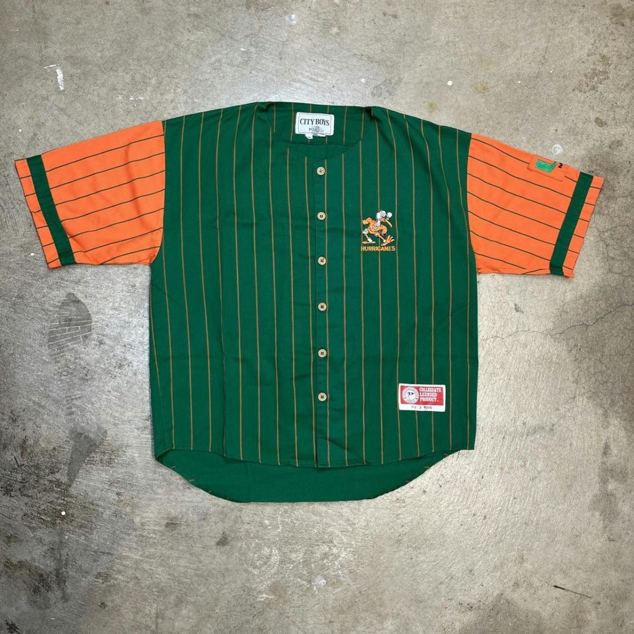 Vintage Miami Hurricanes Baseball Jersey City - Technical View