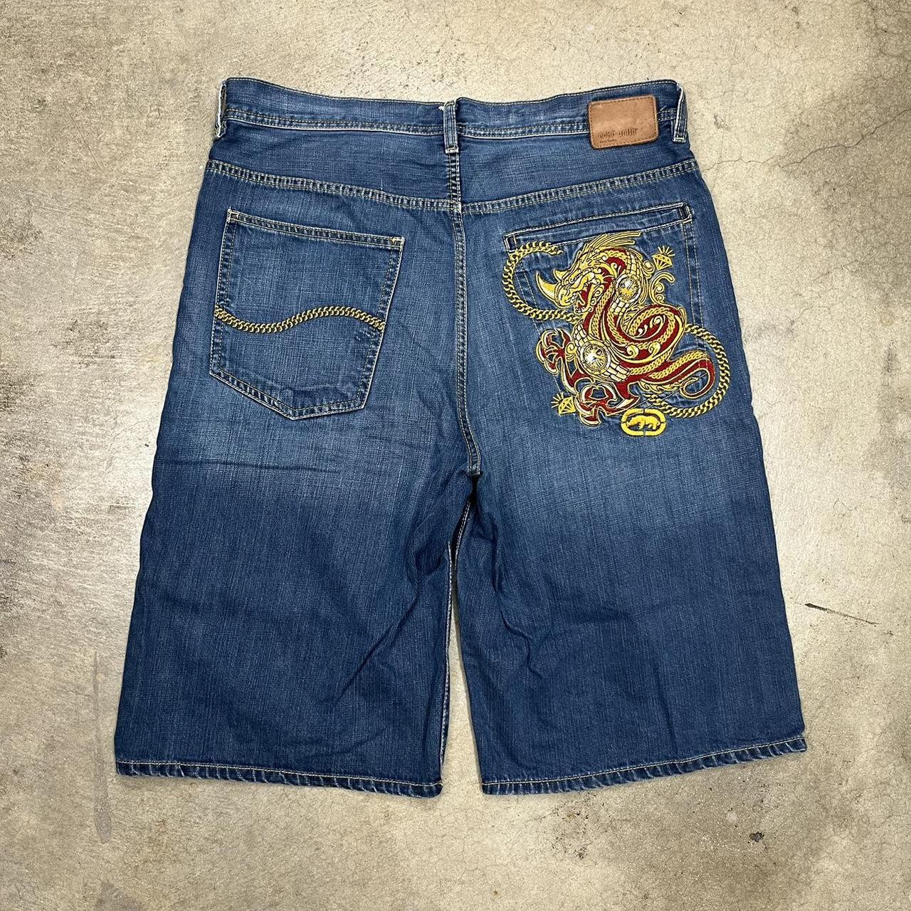 Vintage Y2K Ecko Unltd. Denim Shorts Baggy Fit Jorts... - Depop