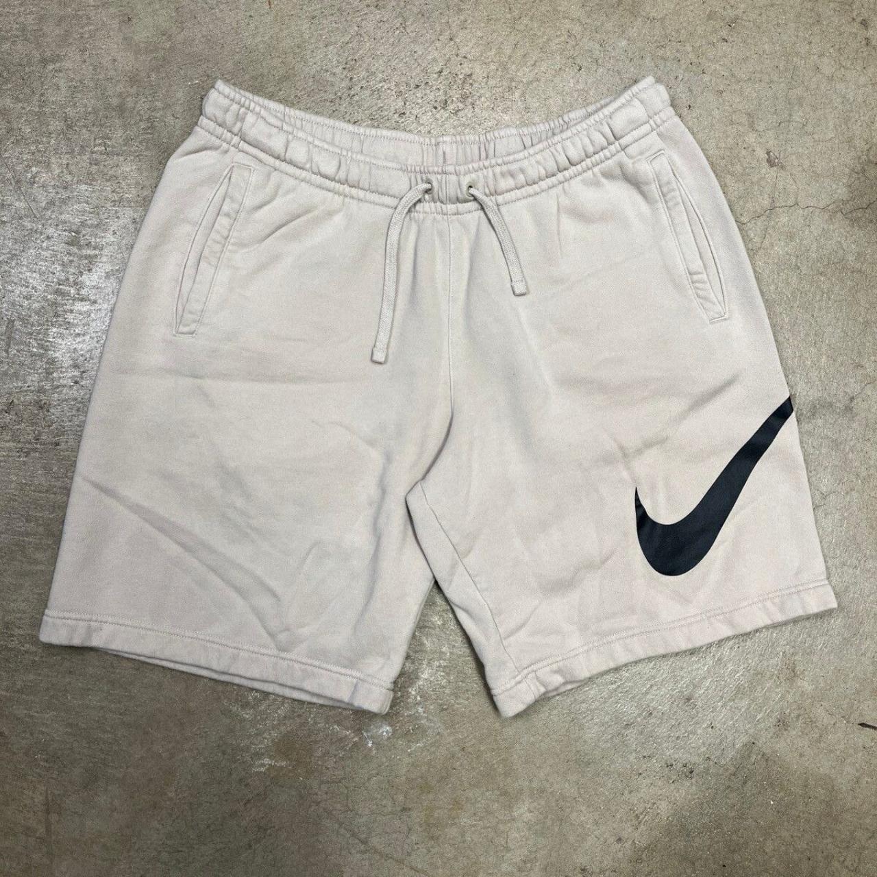 tan nike sweat shorts