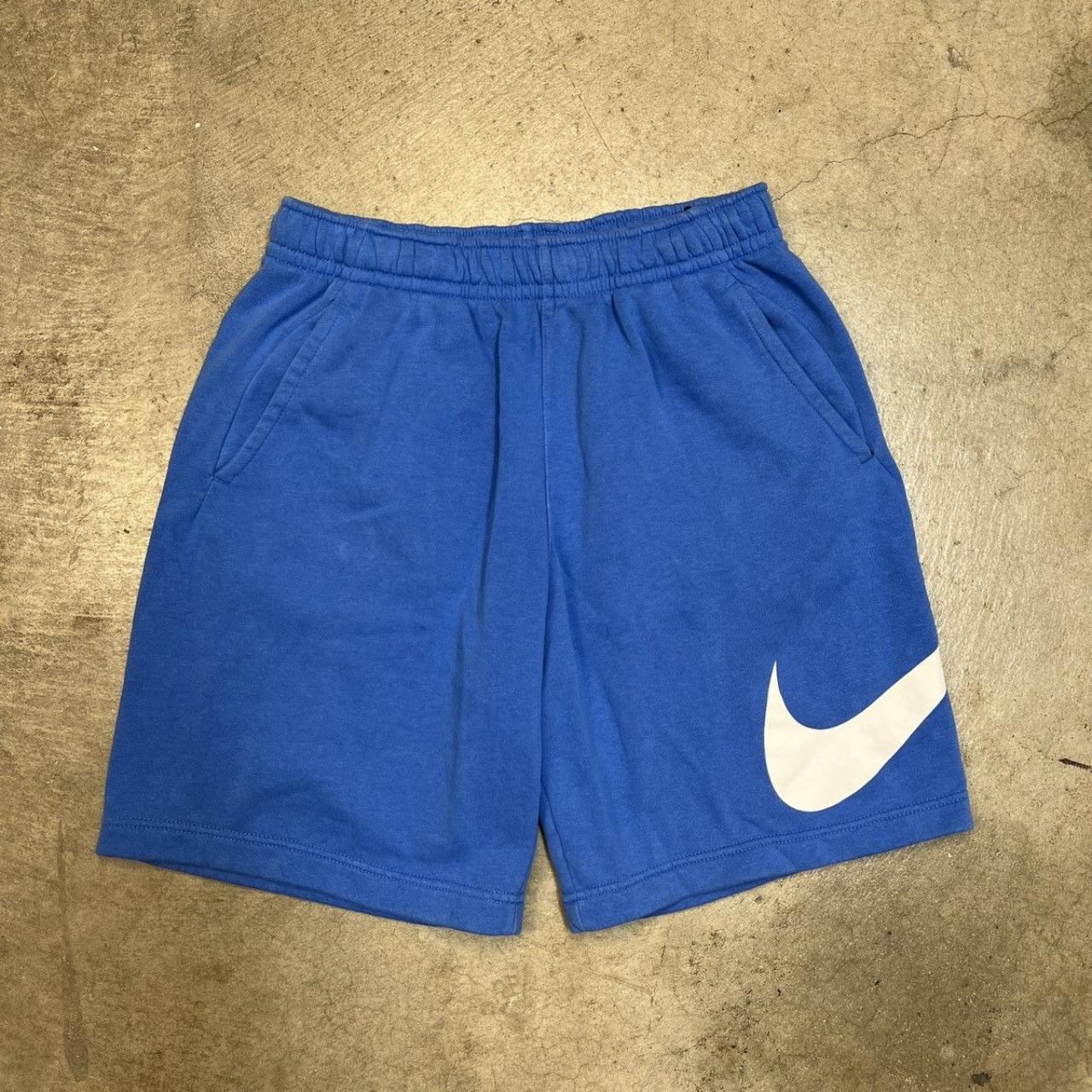 Nike sweat shorts blue best sale