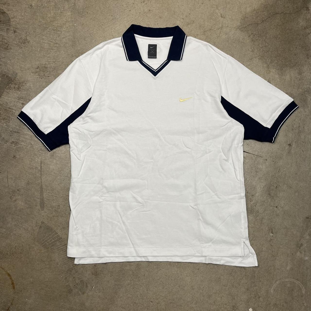 Vintage 90s Nike Golf Polo shirt white navy blue | Depop