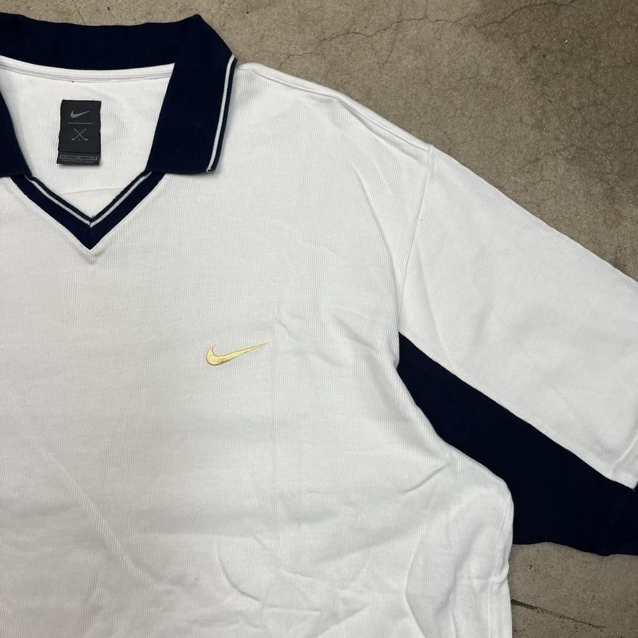 Vintage 90s Nike Golf Polo shirt white navy blue | Depop