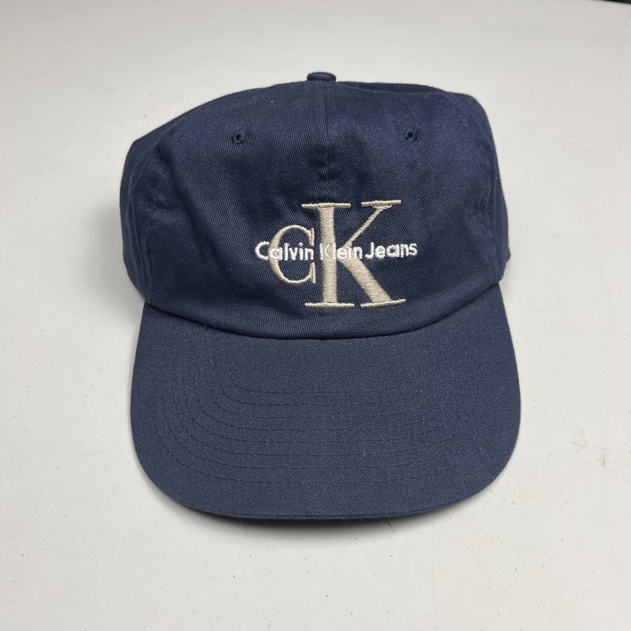 Vintage Calvin Klein Snapback Hat Navy Blue Depop