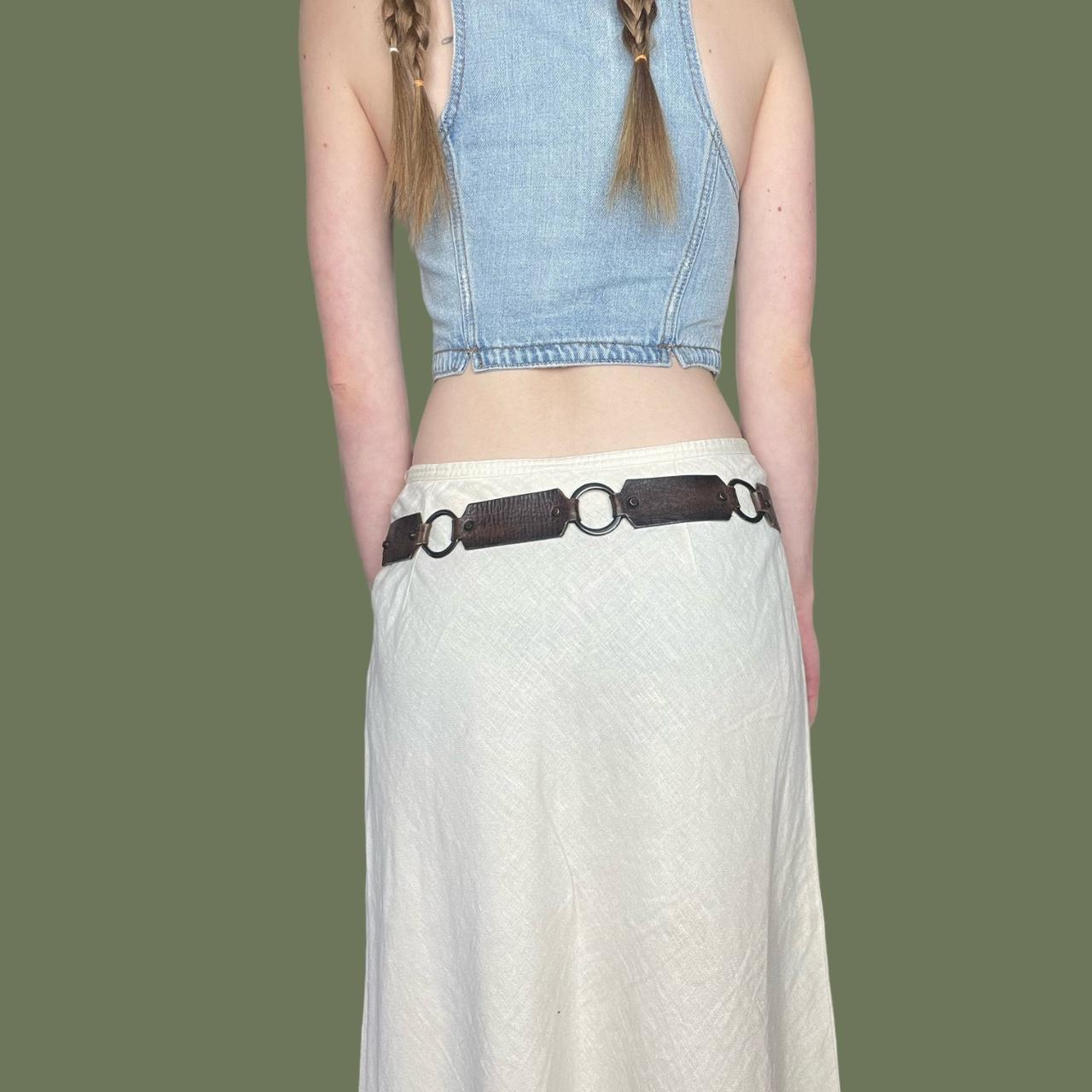 Women's Brown and Gold Belt Depop