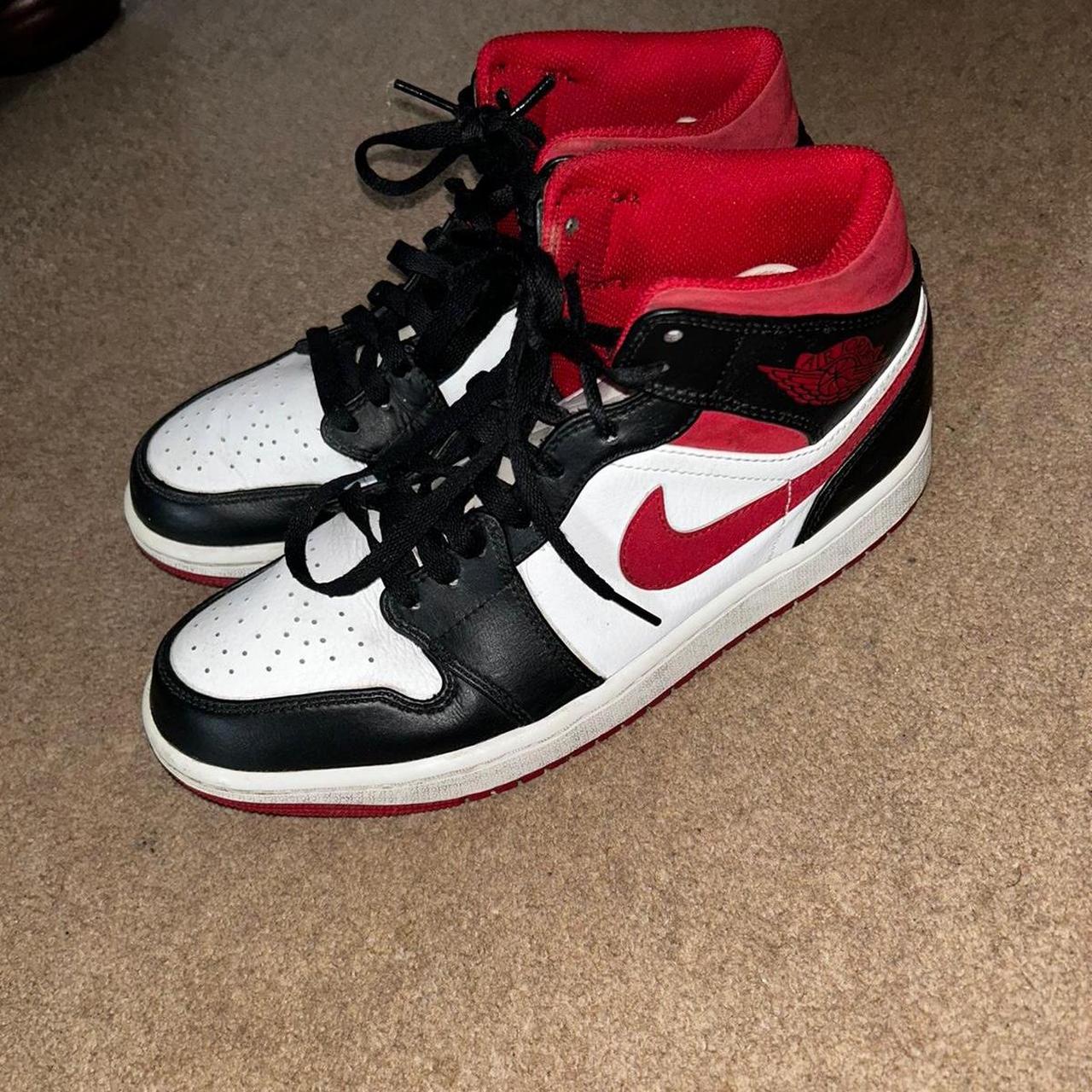 Nike / Air Jordan 1 Mid Gym / Red Black White / UK... - Depop