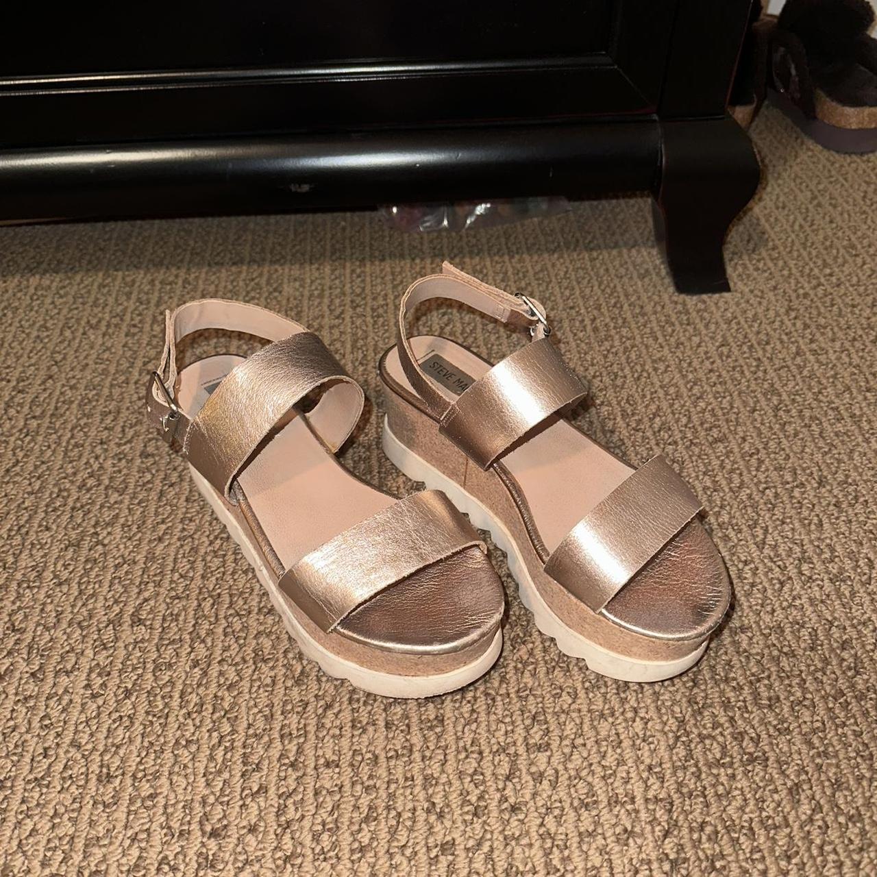 Rose gold platform sandals best sale steve madden