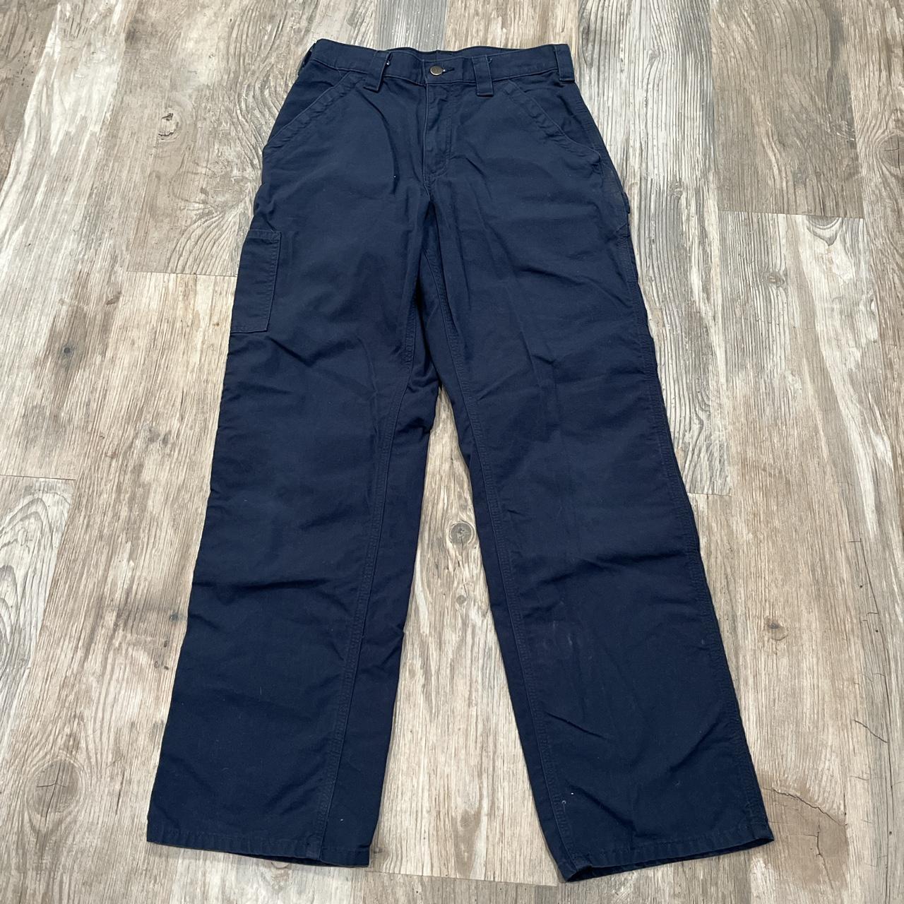 Carhartt Dark Blue Carpenter Workwear Pants - 30x32... - Depop