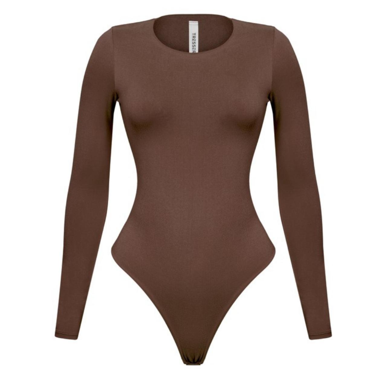 Skims Longe Sleeve Scoop Neck Bodysuit (thong), i - Depop