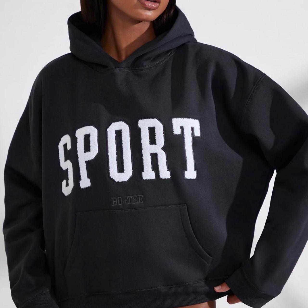Bo and Tee Oversized Black hoodie Size L Labelled as... Depop