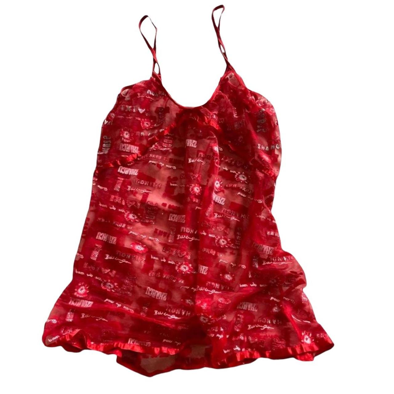 La Senza Women's Red and Silver Vest | Depop
