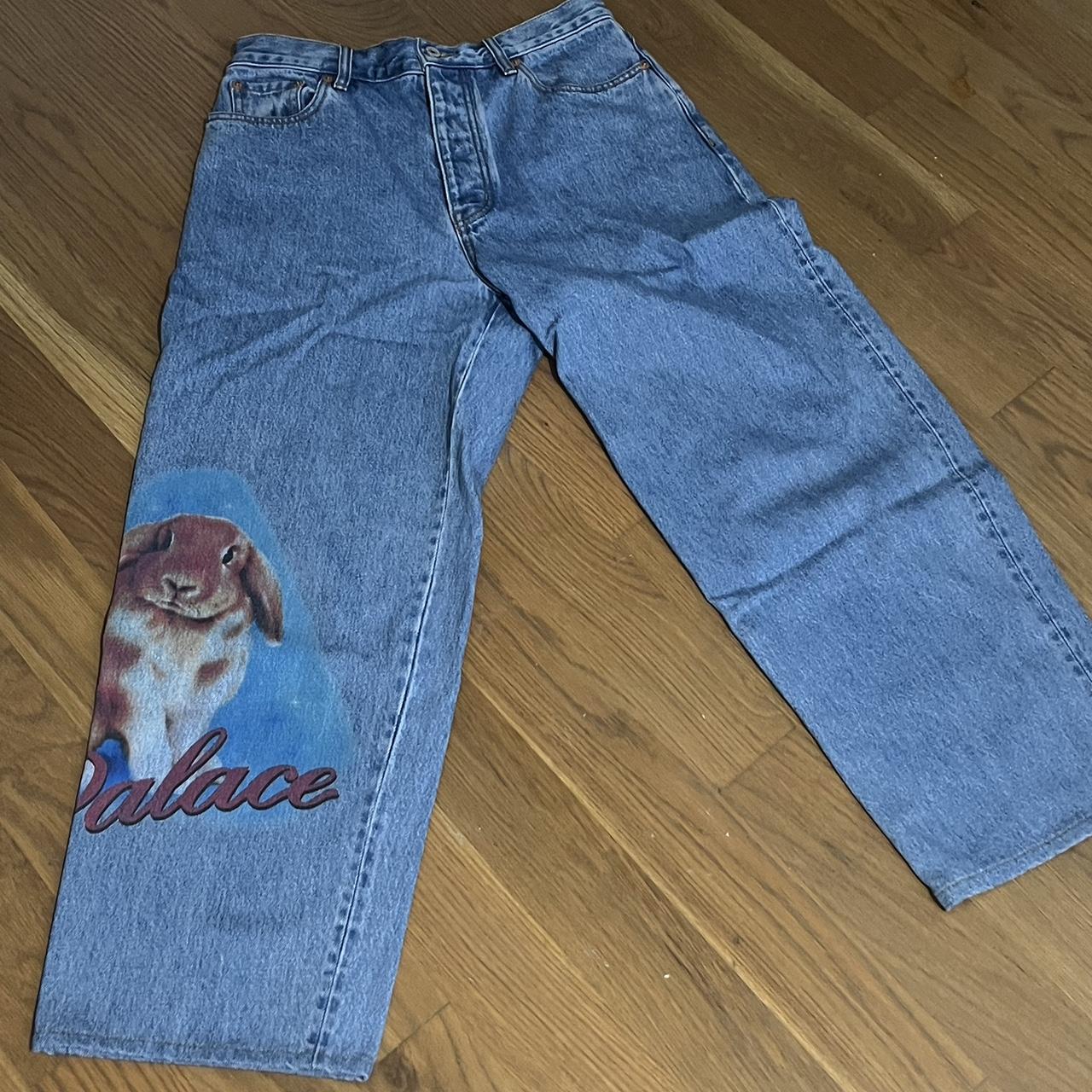 Palace Men's Jeans - Blue - 30" – Palace bunny jeans Size 30 great condition