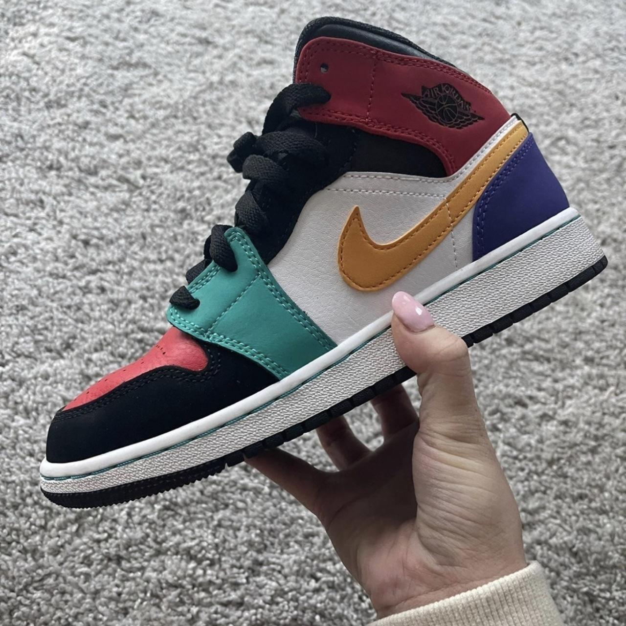 Mid bred multi color jordan 1 deals