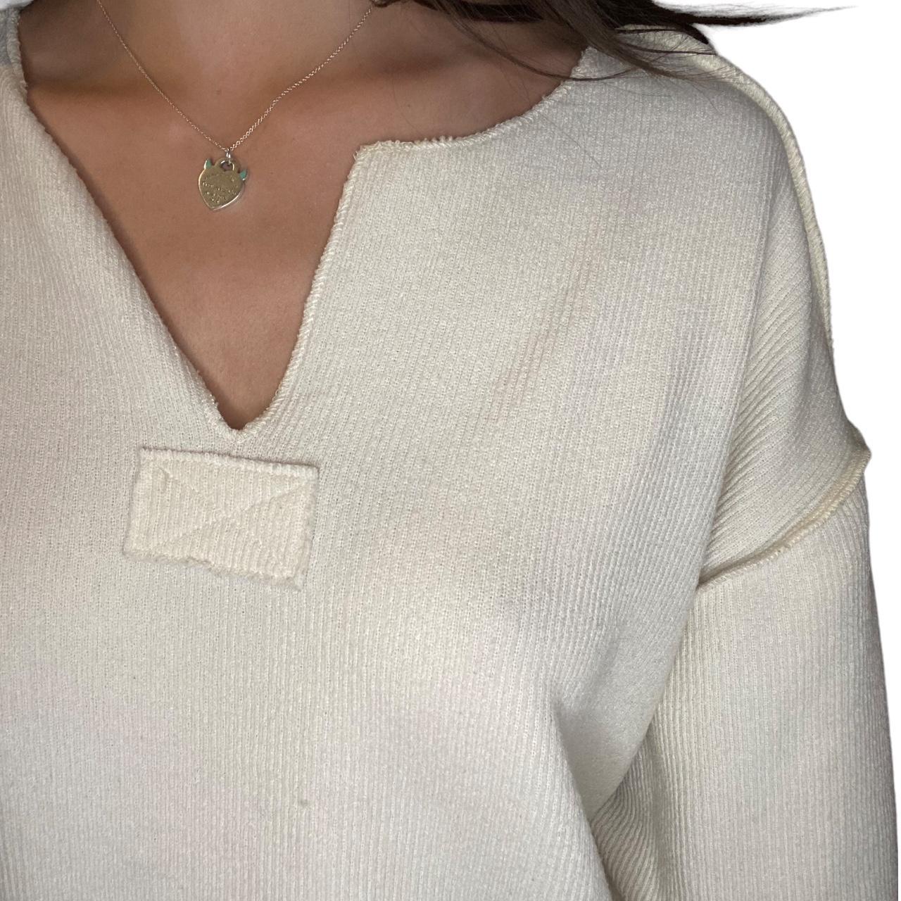 URBAN OUTFITTERS CREAM KNIT FLOWY TOP super cute... Depop