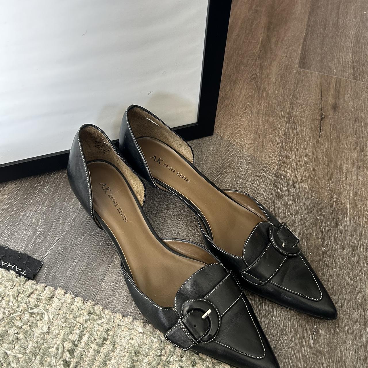 Trendy black kitten heel pointed toe black... - Depop