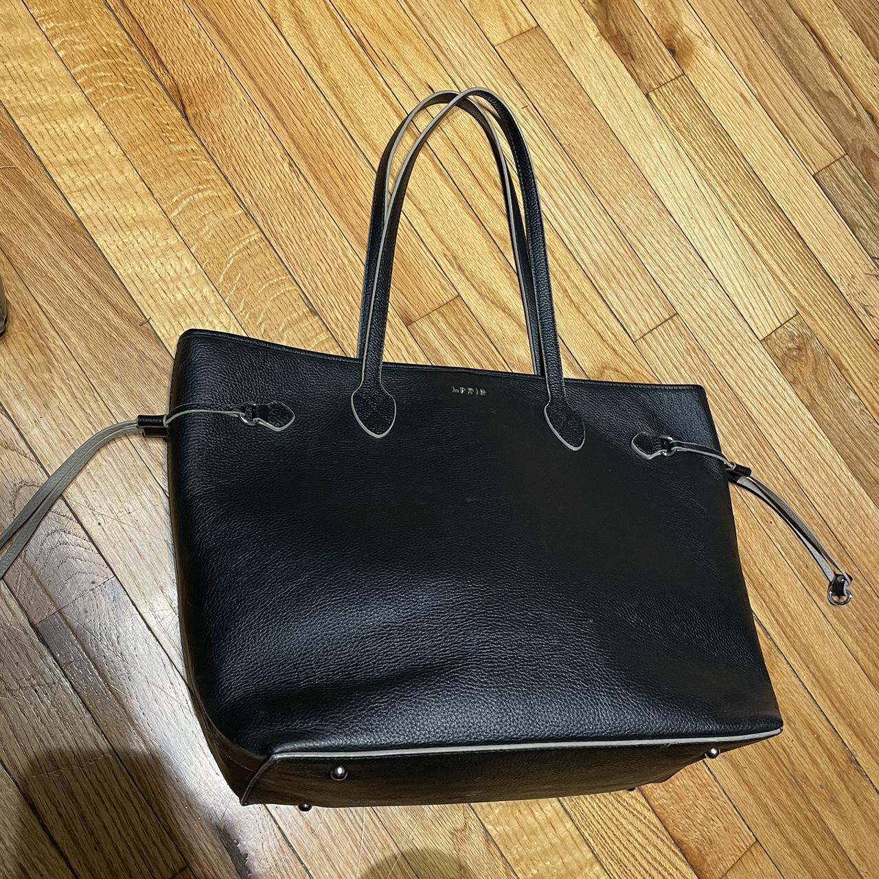 LODIS Bliss Black Pebbled Leather on sale Large Tote Bag Purse