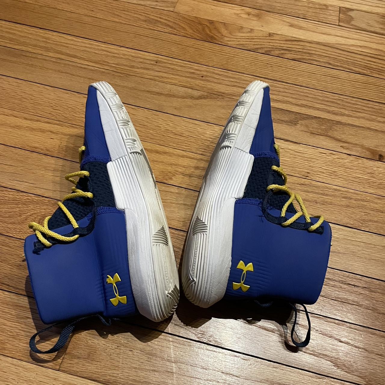 Under Armour Blue and White Trainers | Depop