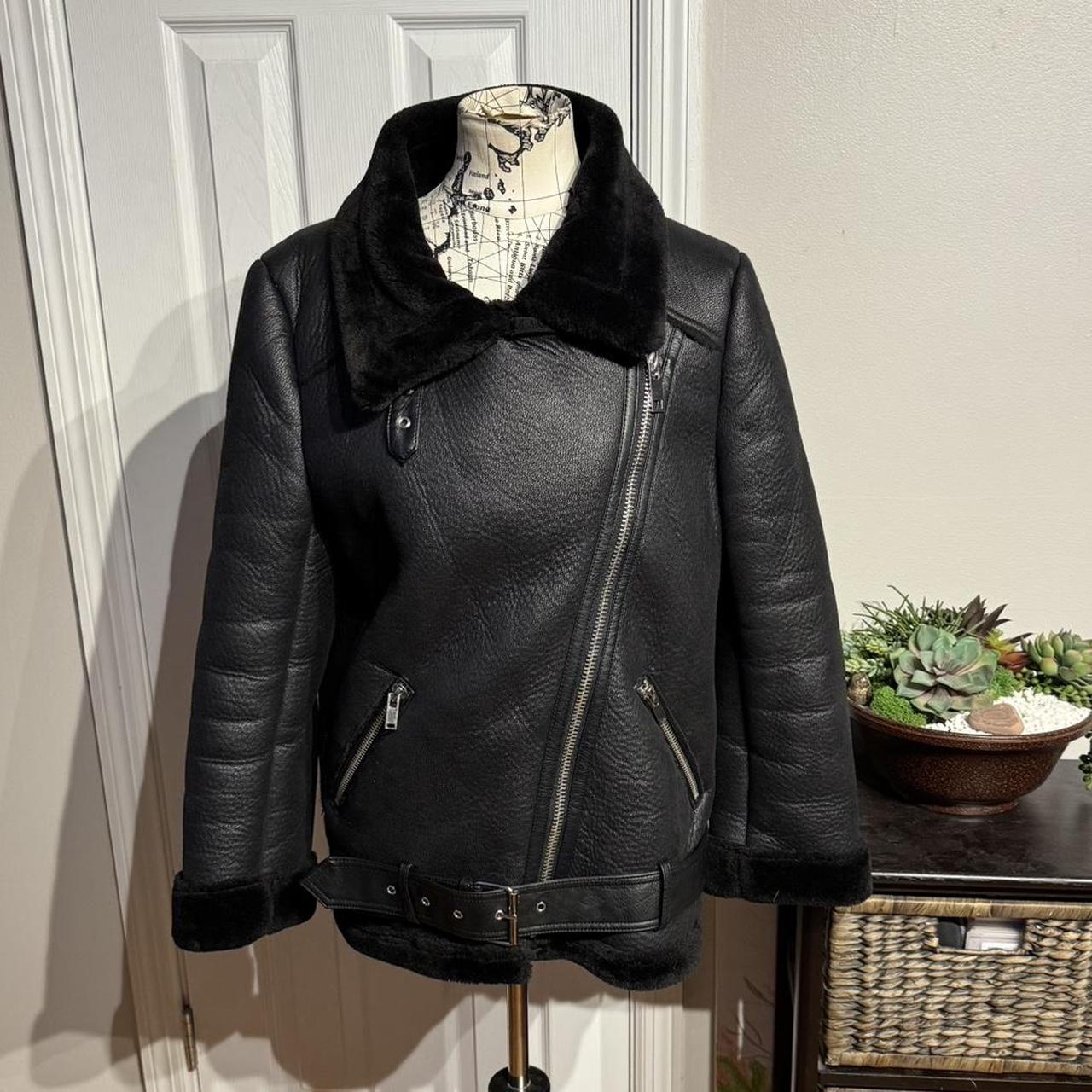 Zara aviator clearance jacket black