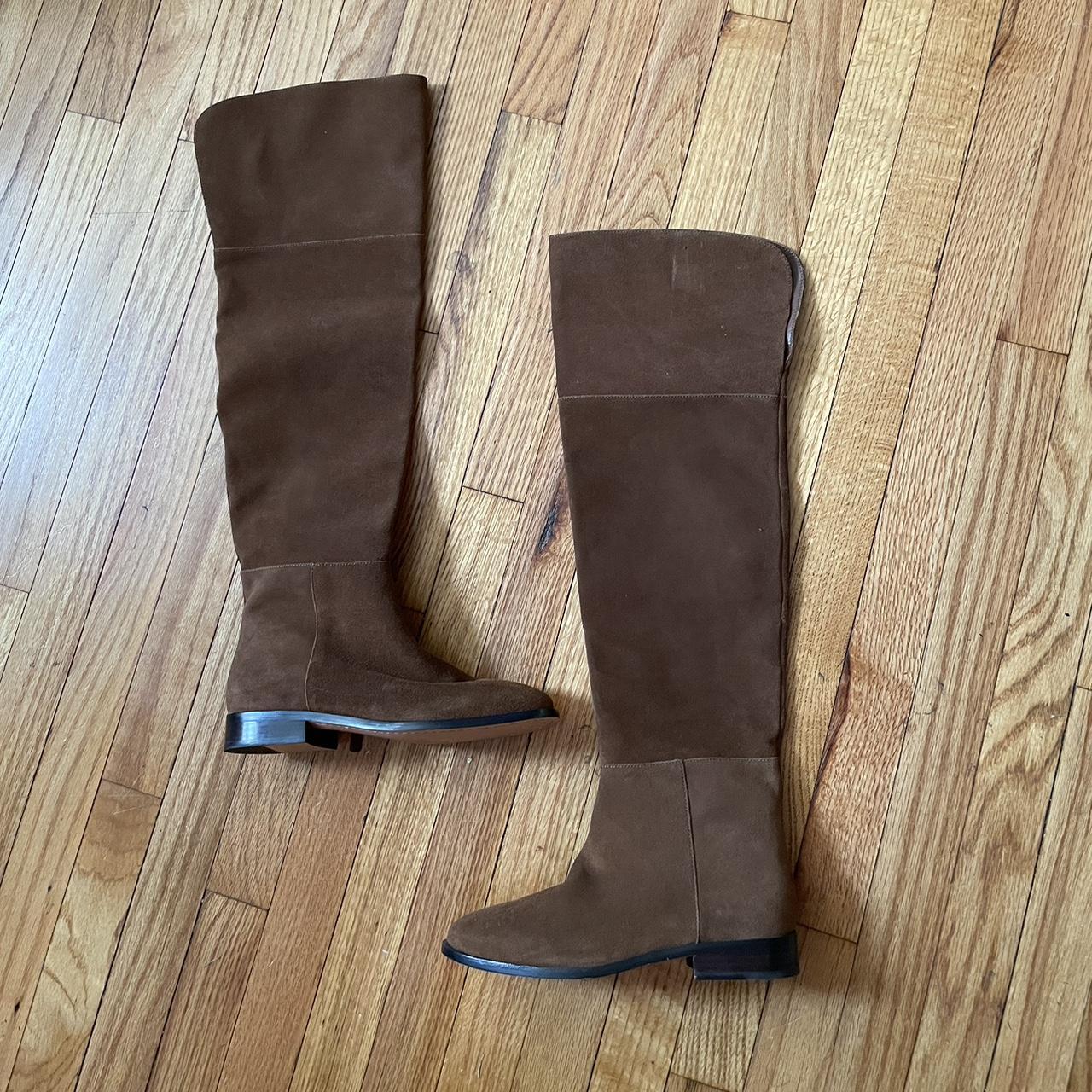 Brown suede over the knee boots NWOT J. Crew Over. Depop