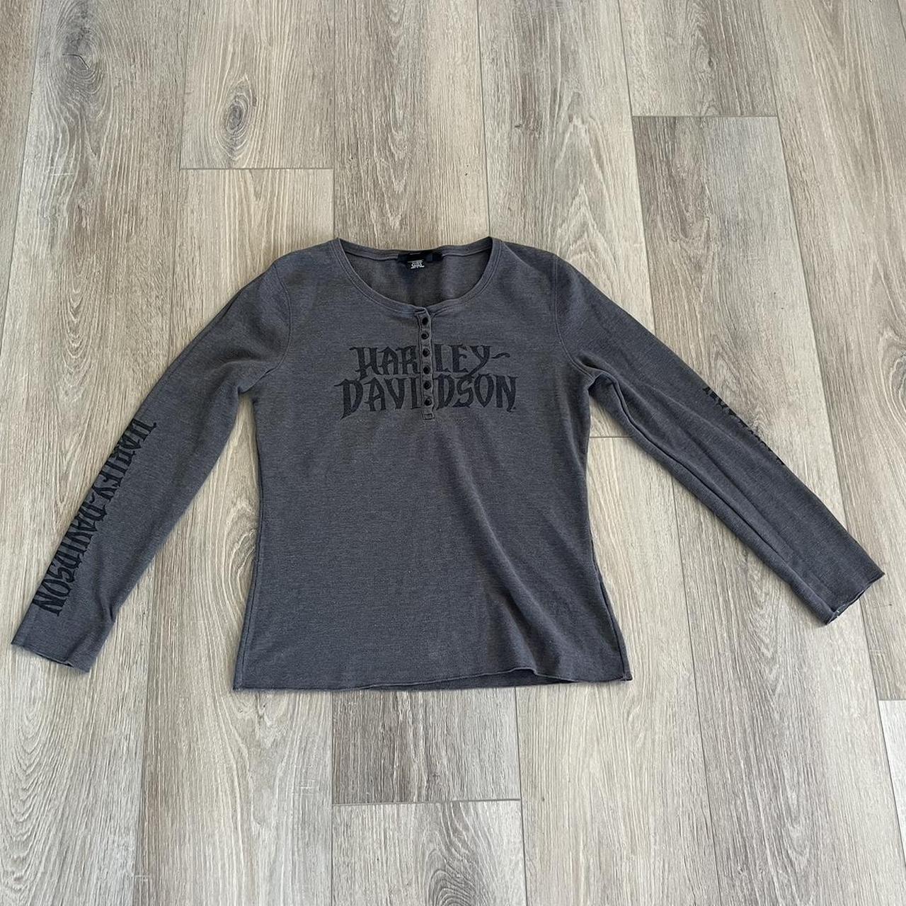 Harley Davidson Women's Black and Grey T-shirt | Depop