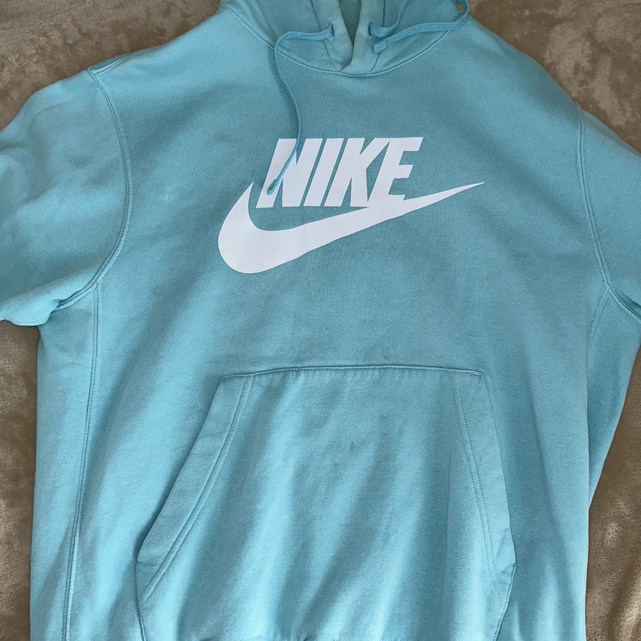 Medium Baby Blue Nike Hoodie (Small Stain Only On... - Depop