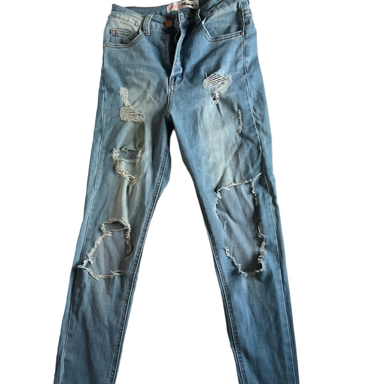 High rised ripped denim jeans - Supré Size - 8... - Depop