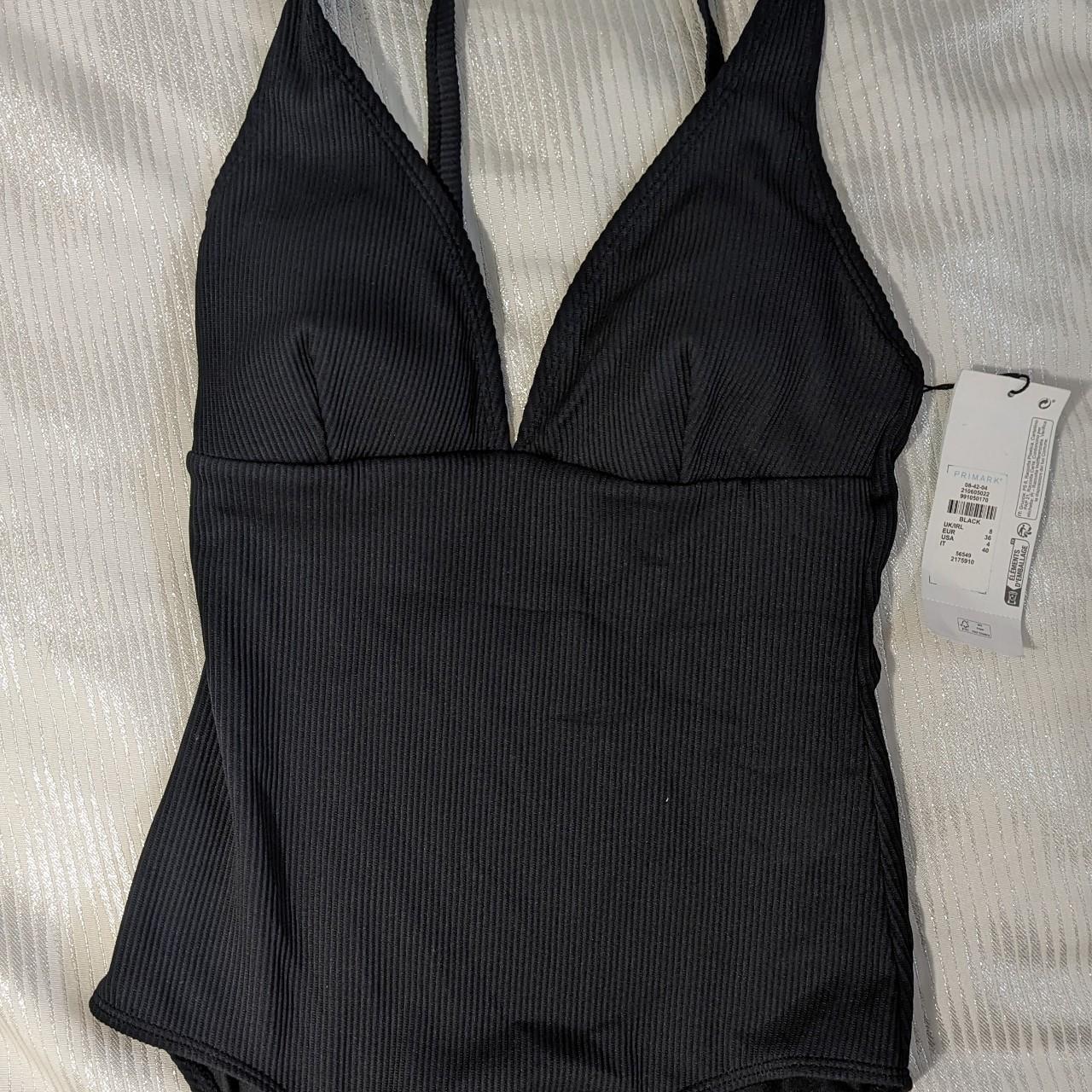 Black Ribbed Swimsuit ribbed one piece swimsuit... - Depop