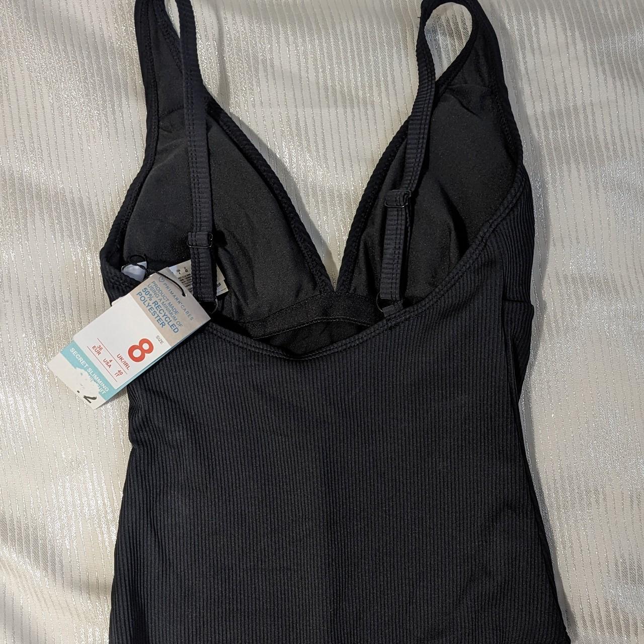 Black Ribbed Swimsuit ribbed one piece swimsuit... - Depop