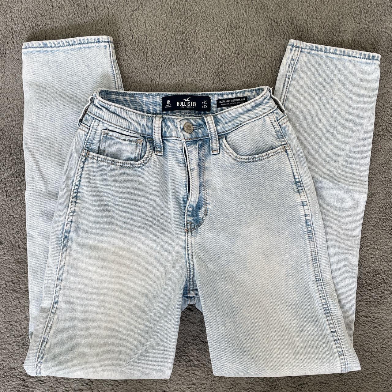 Hollister two-tone, ultra high-rise mom jeans Size: - Depop