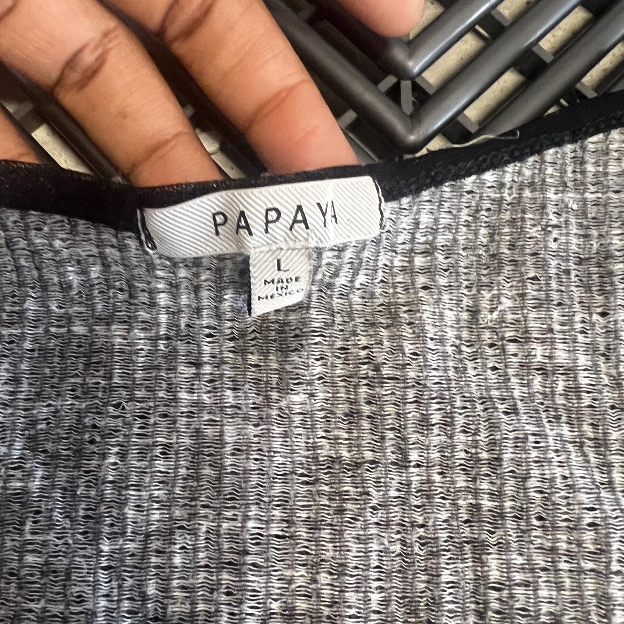 Papaya Women's White and Black Blouse Depop