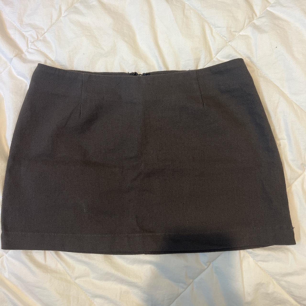 Charcoal Mini Skirt! Worn once 🖤 Size 6 #charcoal... - Depop