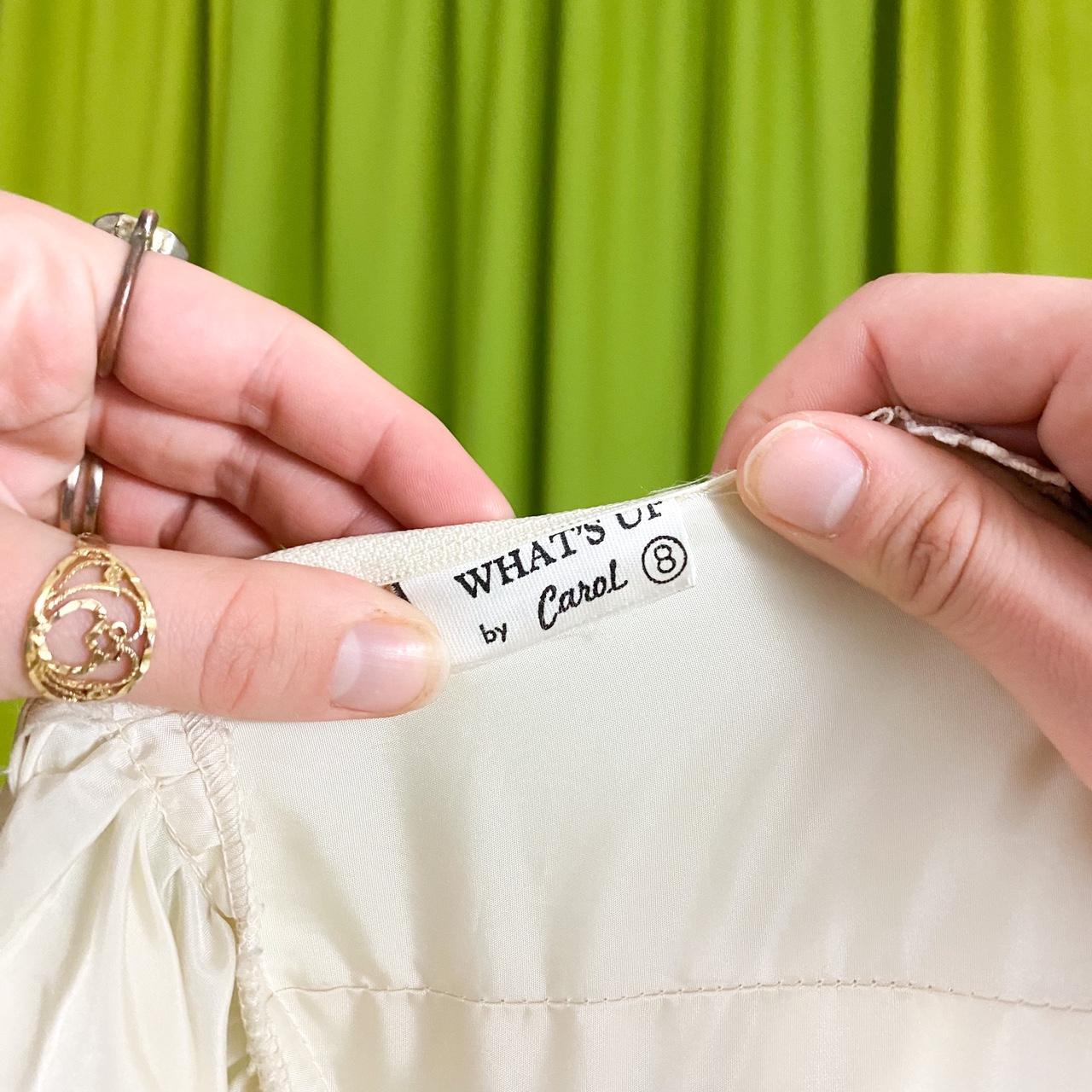 Women's Cream and White Dress Depop