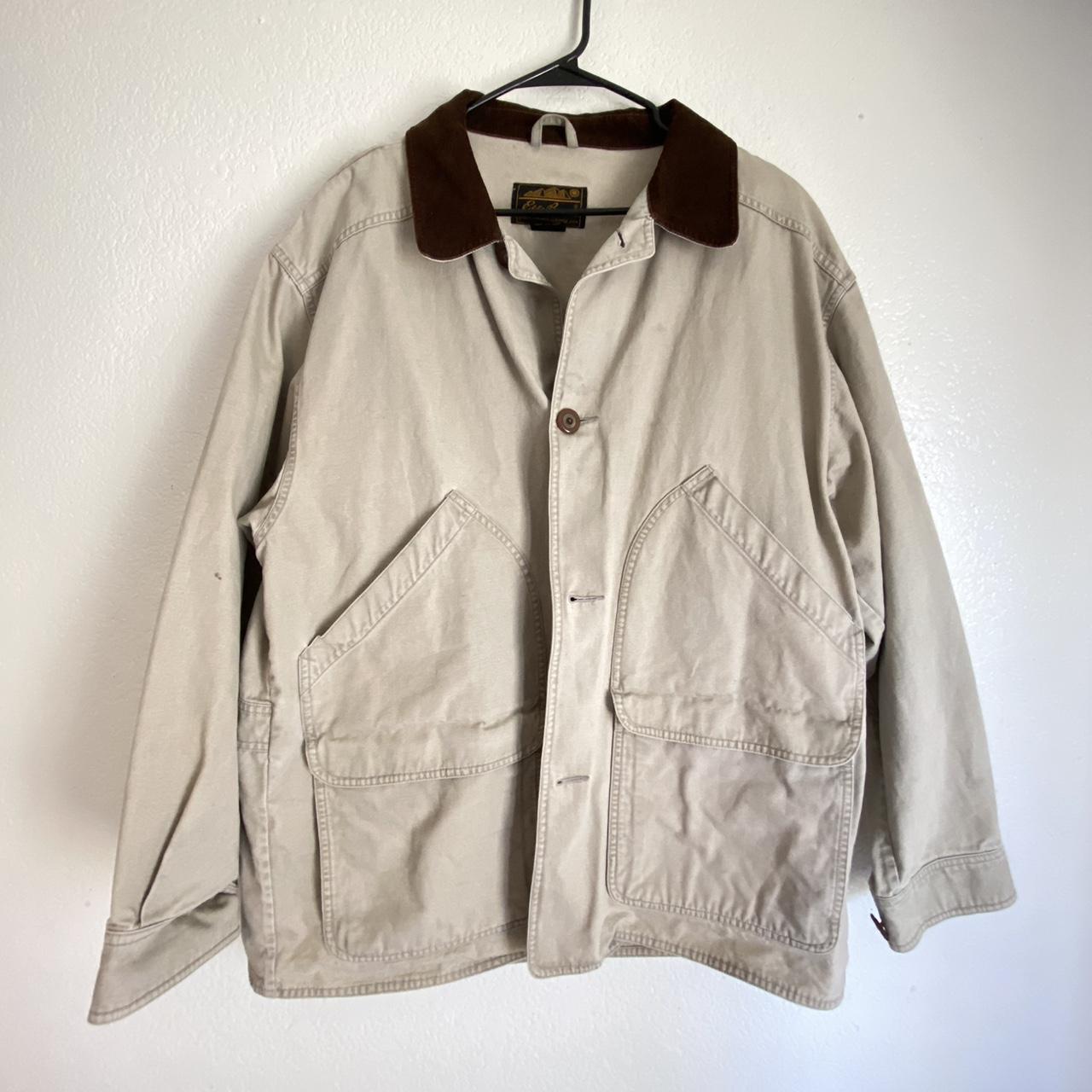 Eddie Bauer Men's Brown and Tan Top | Depop