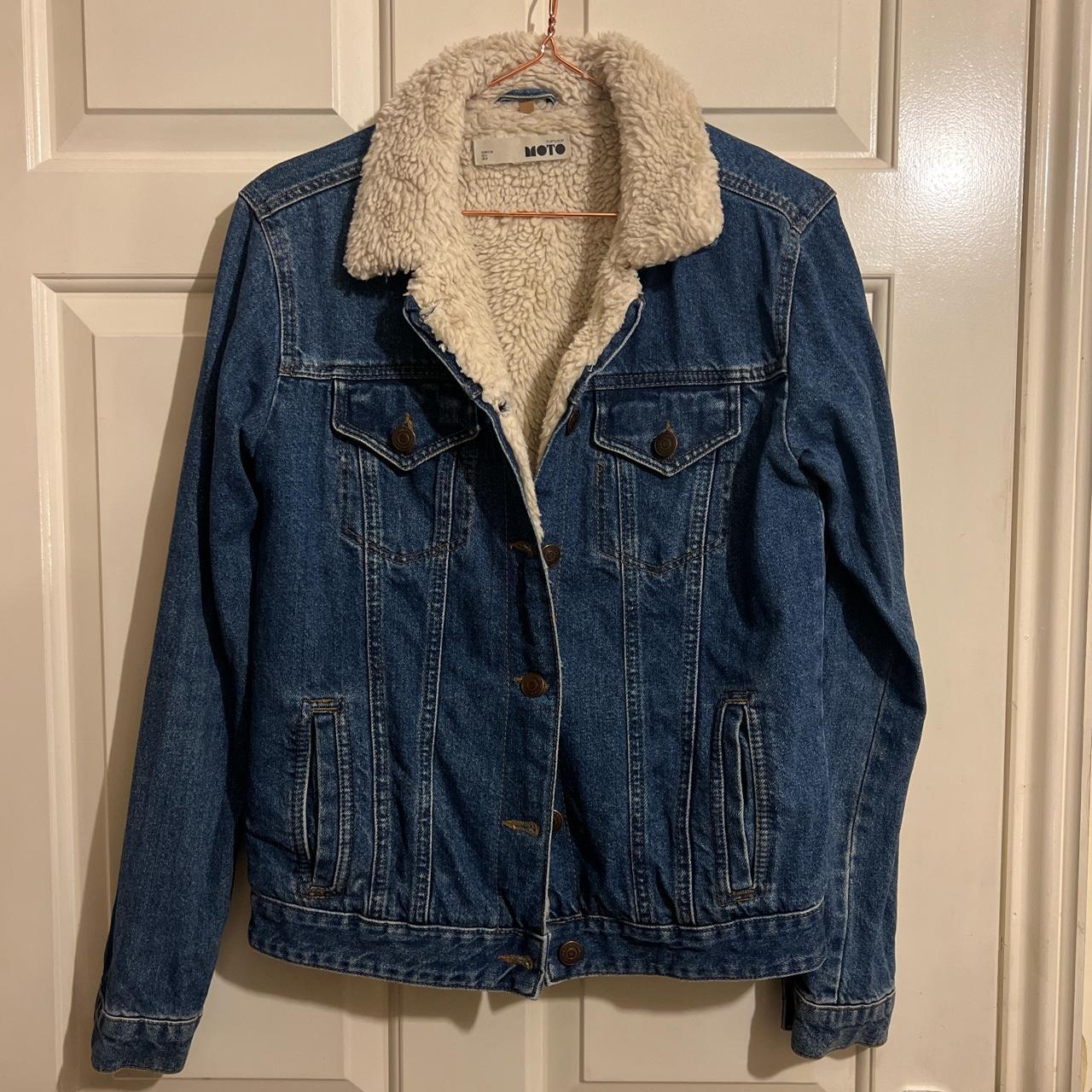 Denim jacket with fur women's topshop best sale