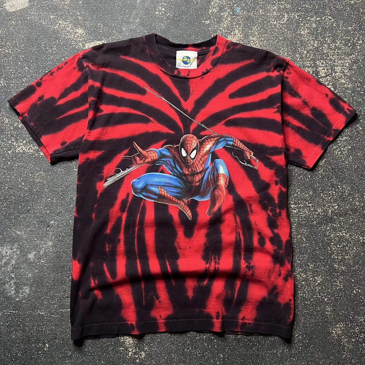 Marvel Men's T-shirt - Red/Multi - M – Vintage Spiderman Universal Studio Tee Good Condition …