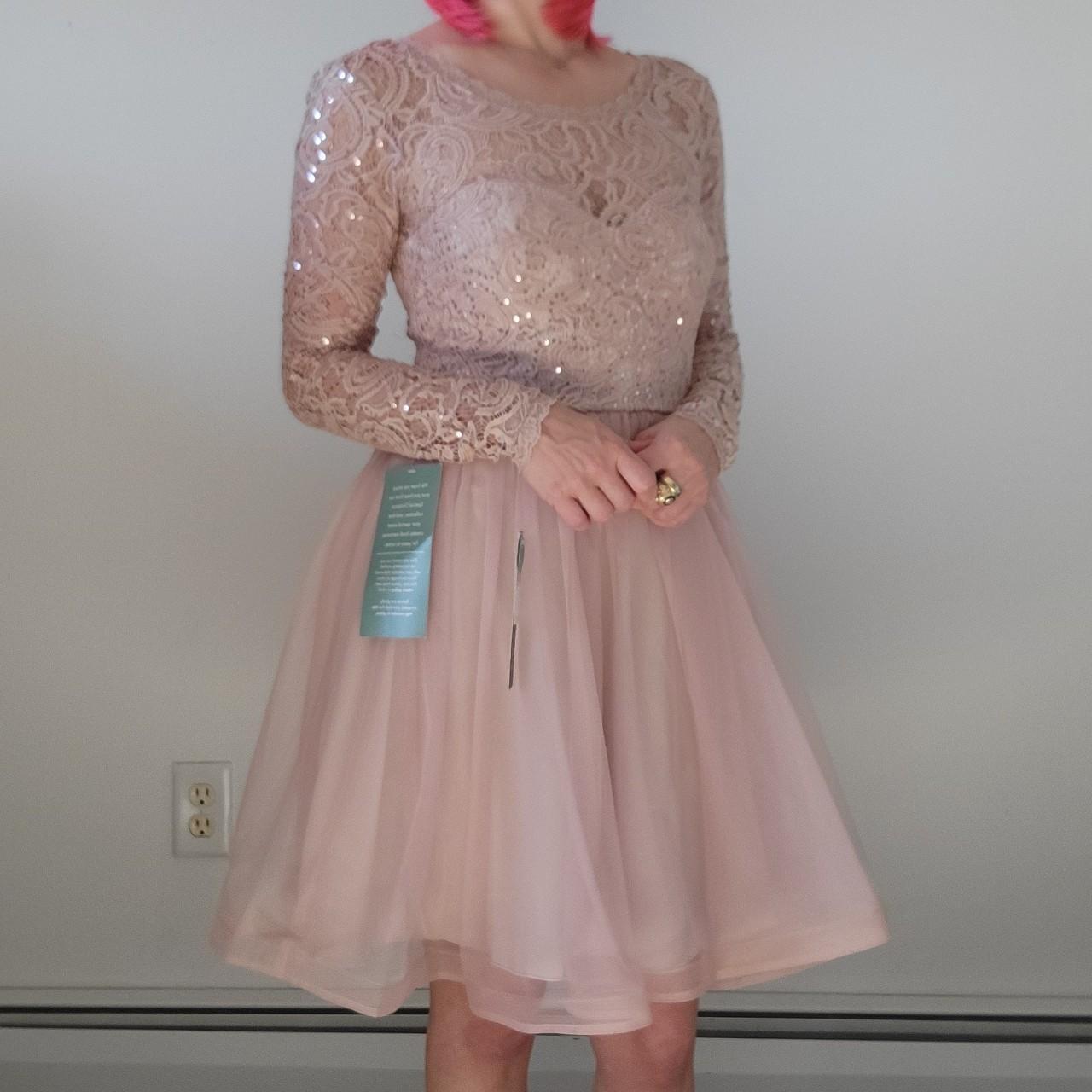 Blush Pink Ballerina Formal Dress from Sequin... Depop