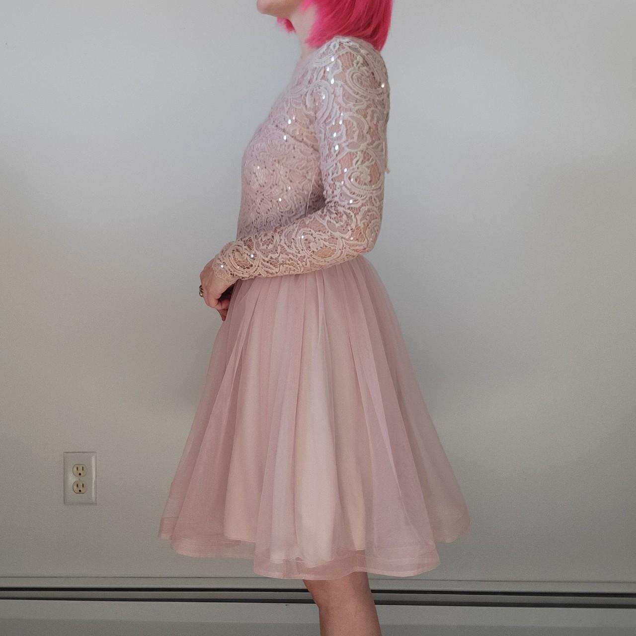 Blush Pink Ballerina Formal Dress from Sequin... Depop