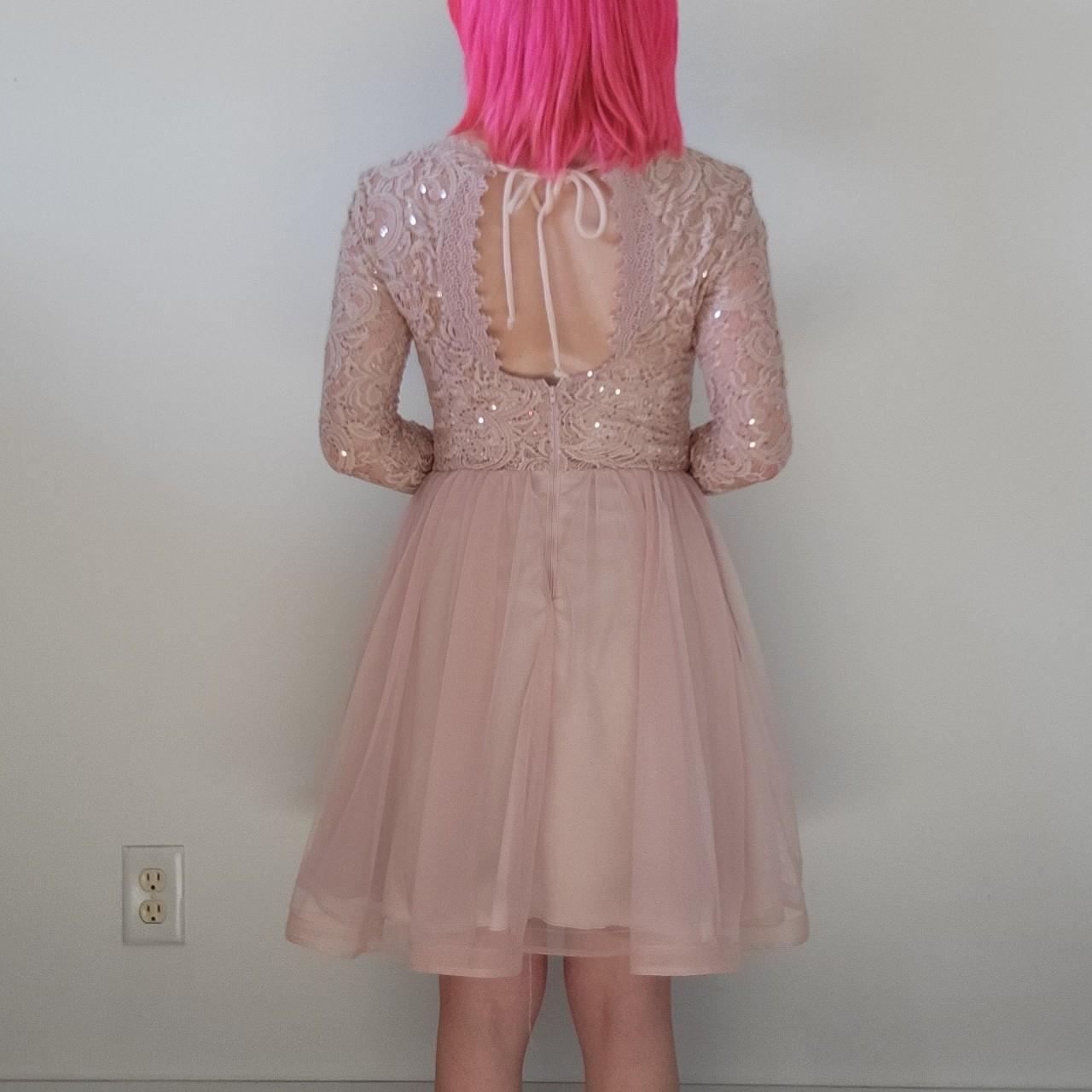Blush Pink Ballerina Formal Dress from Sequin... Depop