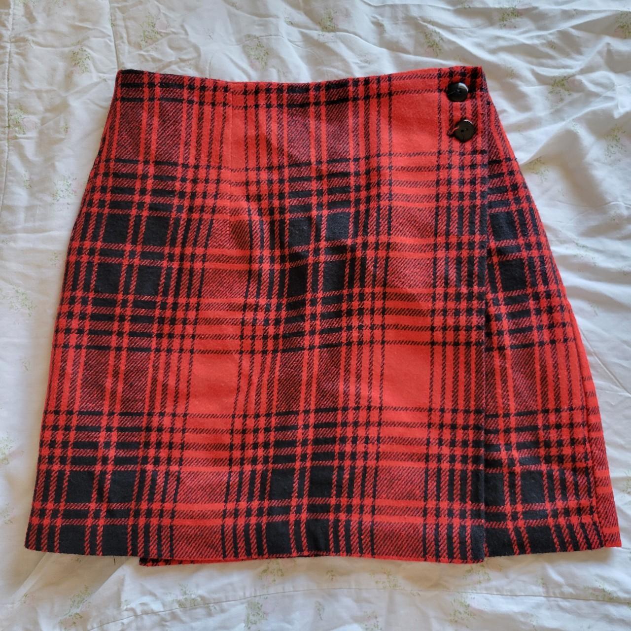 Plaid Skirt 80s Button Skirt 1980's Talbots Wool Plaid Maxi Skirt