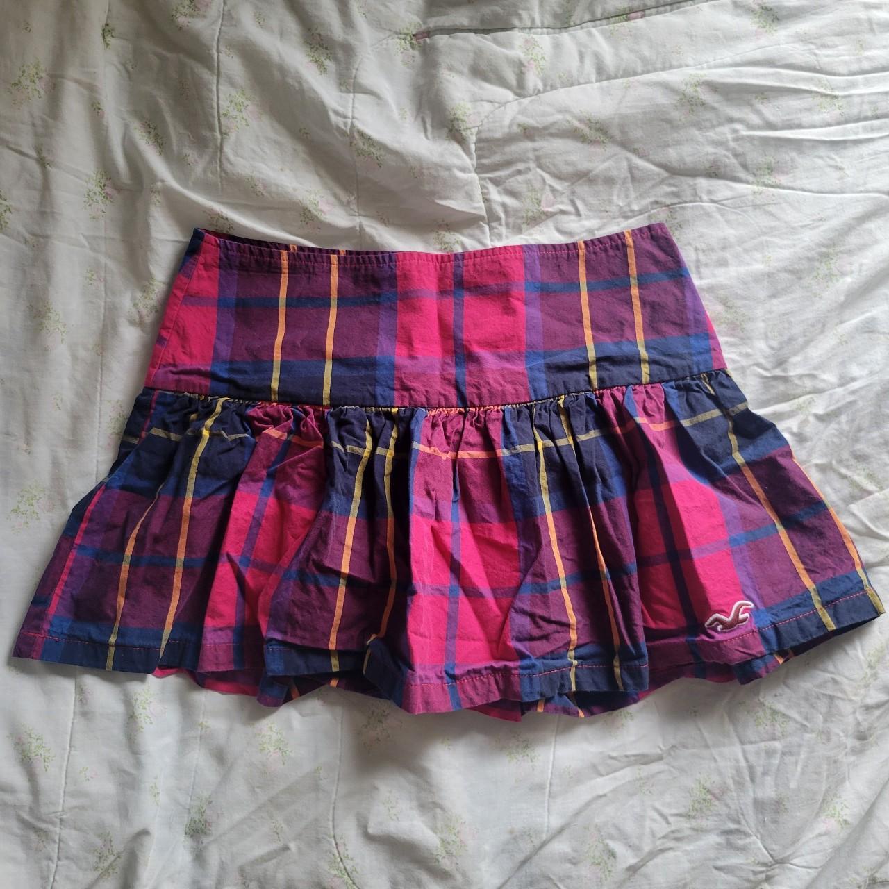 Hot pink plaid mini skirt best sale