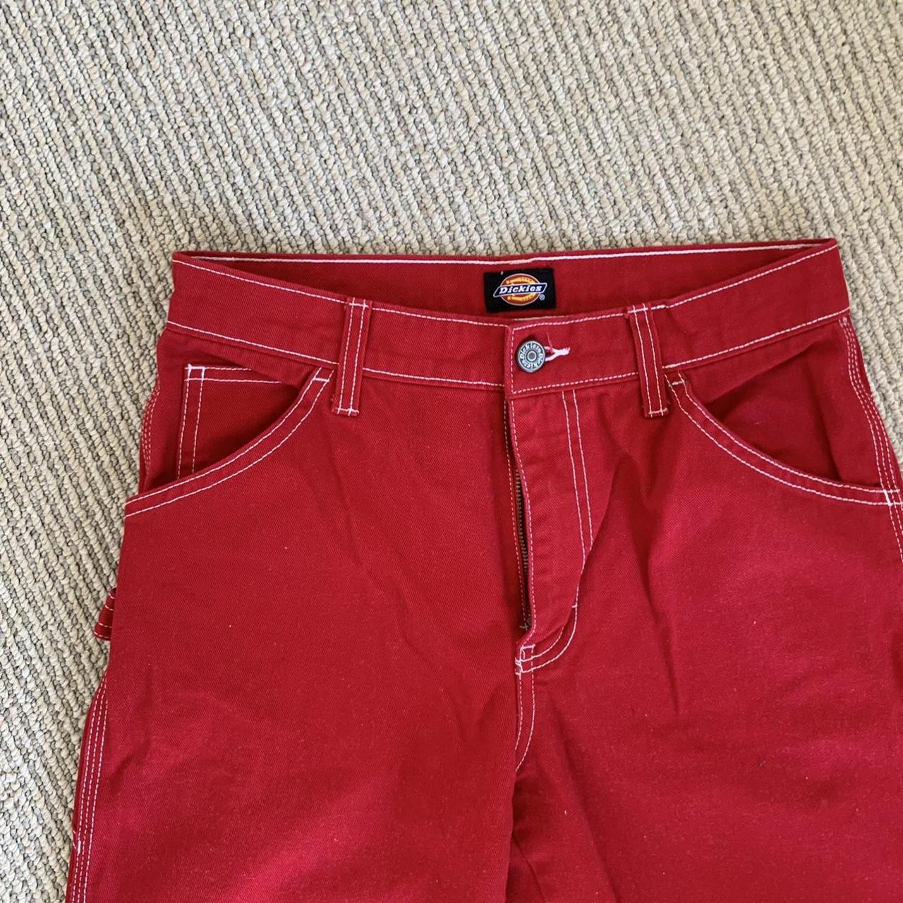 Dickies Women's Red Jeans | Depop