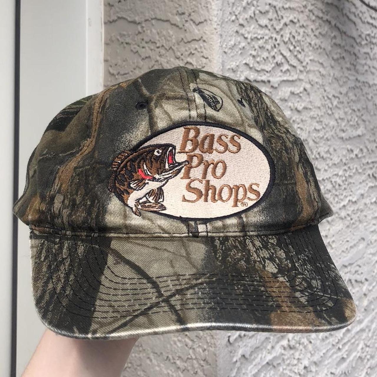 Real Tree Embroidered Vintage Camo Bass Pro Shops Hat - Depop