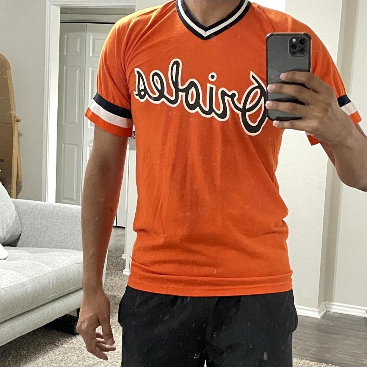 Vintage Baltimore Orioles Jersey Shirt 80s Sand Knit - Depop