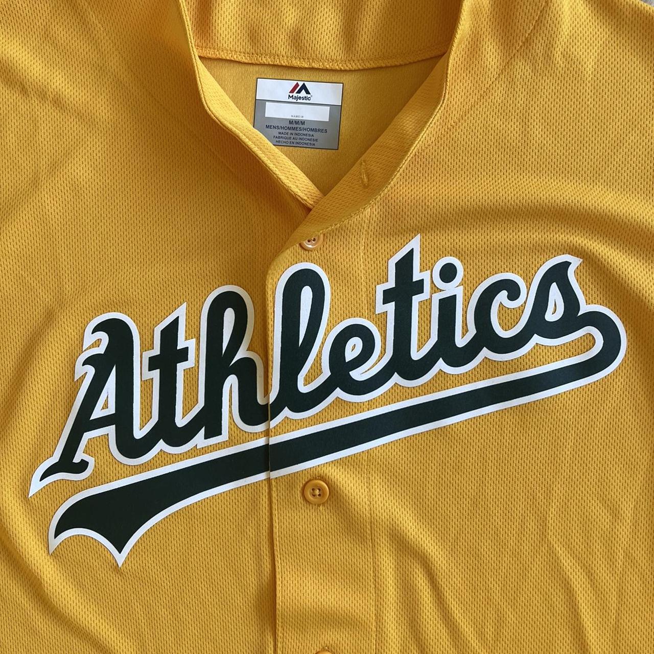 Majestic Oakland athletics gold alternative jersey - Depop
